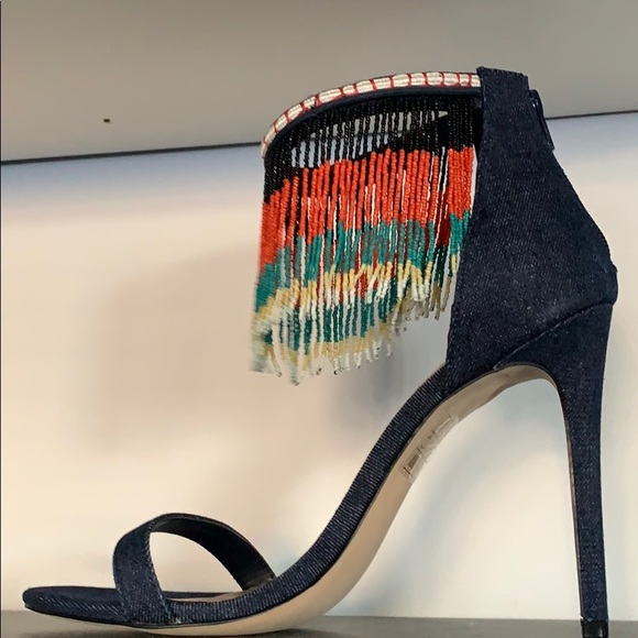 Aldo denim beaded heels - Picture 5 of 12